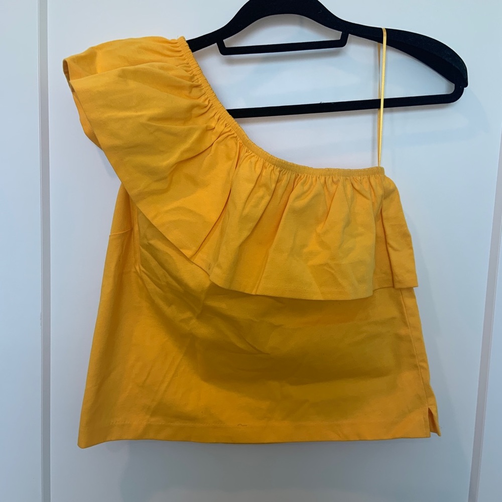 J.Crew one shoulder yellow top - M